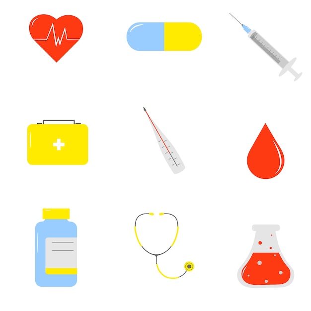 Medical icons. Medical signs. Vector illustration