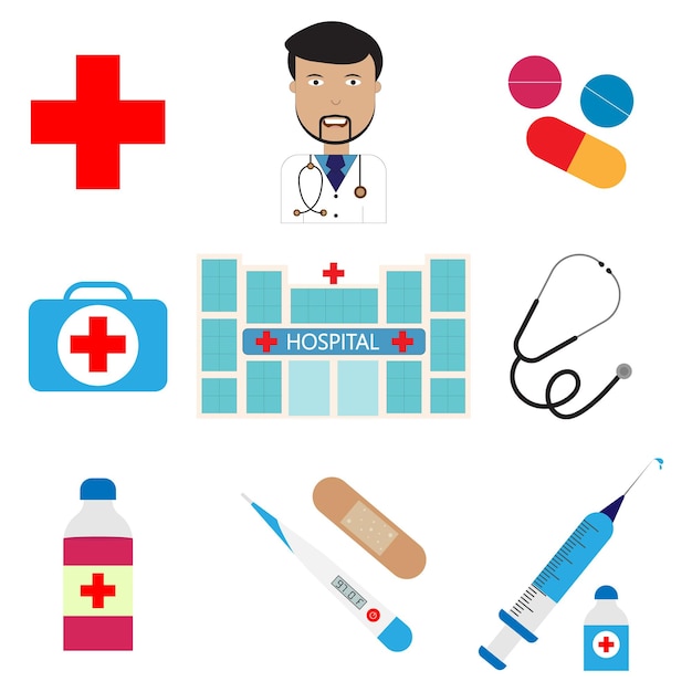 medical icons set vector illustration