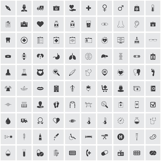 Vector medical icons set