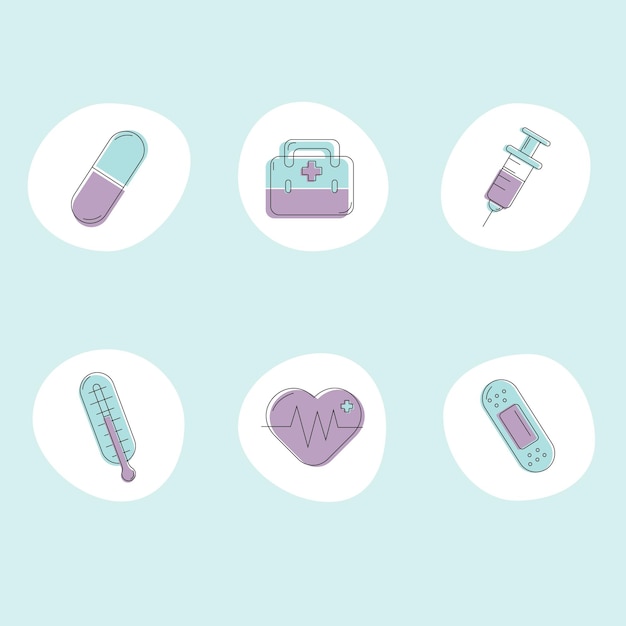 Vector medical icons set