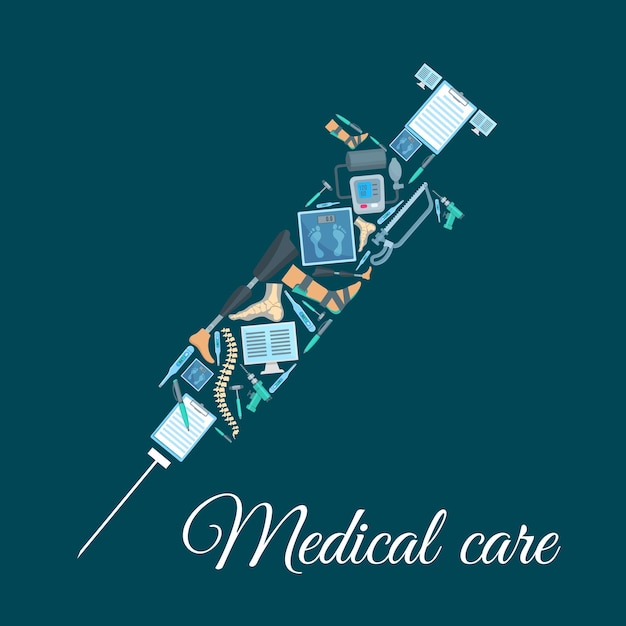 Medical icons shaped as syringe