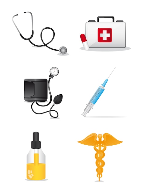 medical icons over white background vector illustration