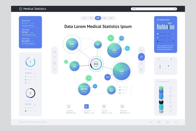 Vettore infografica medica e statistica