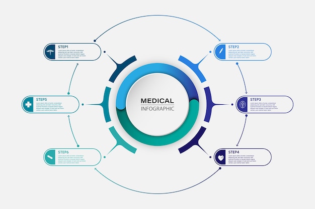 Отображение медицинской информации Схема процесса Абстрактный элемент схемы диаграммы с шагом, вариантом, разделом или процессом Векторный бизнес-шаблон для презентации Креативная концепция для инфографики