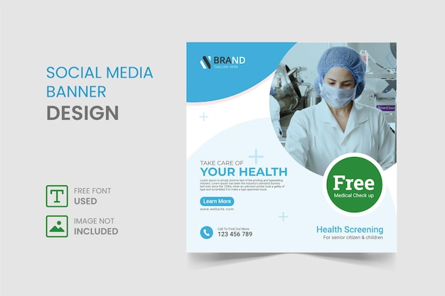 Vector medical instagram post or banner design