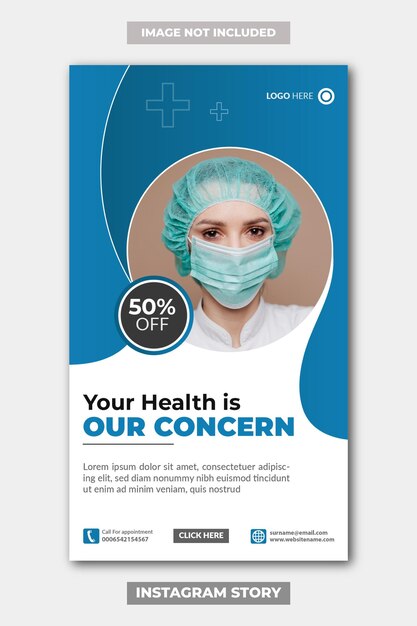 Vector medical instagram stories template design