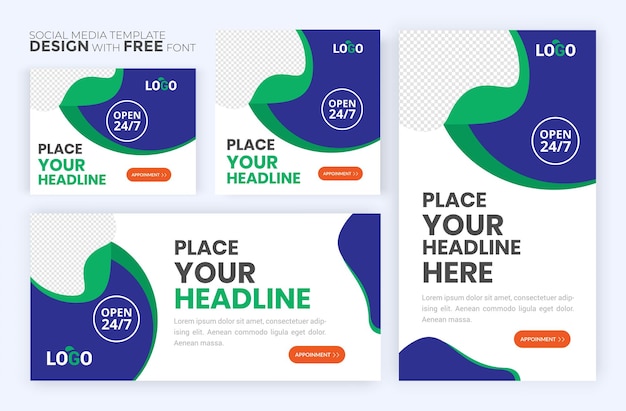 Vector medical instagrambanner template