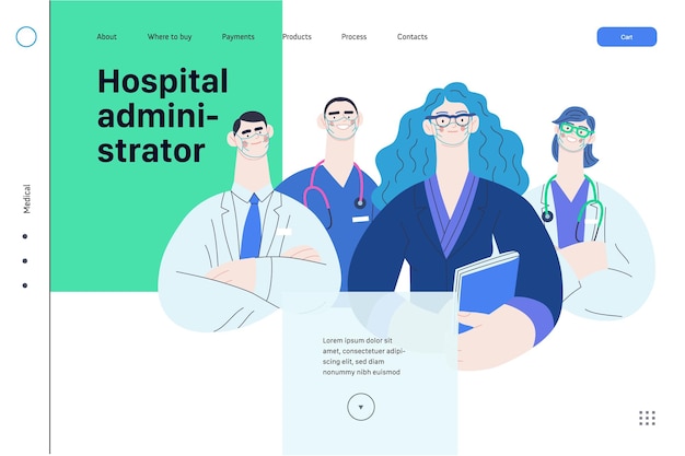 Medical insurance illustration hospital administrator