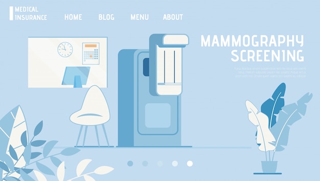 Medical Insurance Landing Page Offers Mammogram