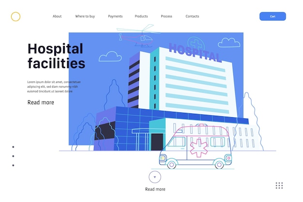 Vector medical insurance template hospital