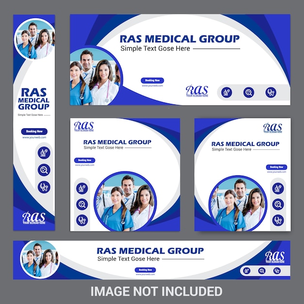 Vector medical insurance web banner design