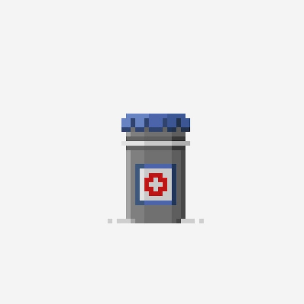 Barattolo medico in stile pixel art