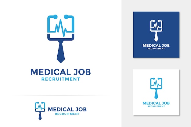 Medical job search logo vector