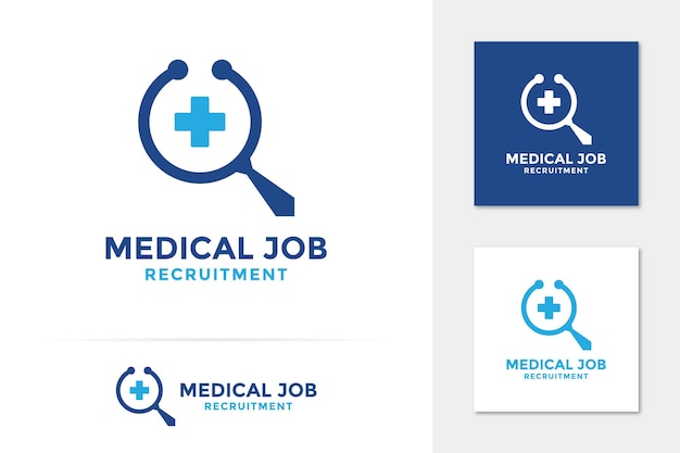 Medical job search logo vector