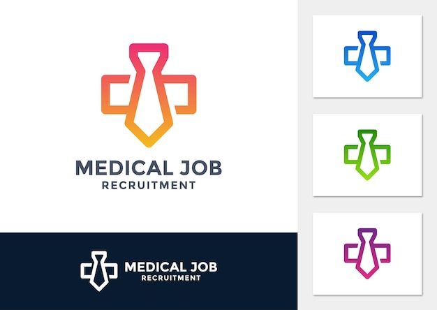 Medical job search logo vector