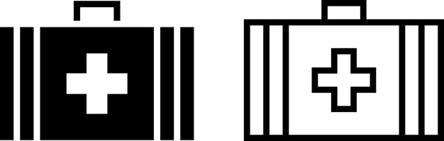 значок медицинского комплекта или символ в стиле глифа и линии, изолированный на прозрачном фоне