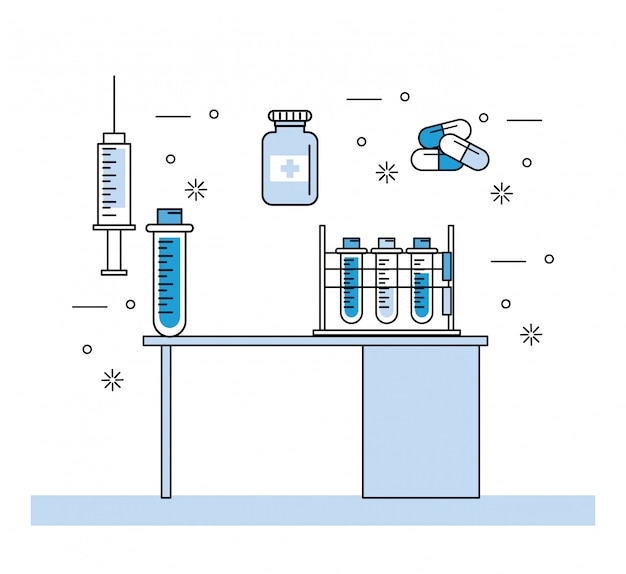 Vector medical laboratory and elements