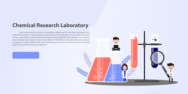 Vector medical laboratory research with science glass tube  illustration concept.