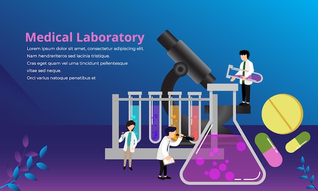 Ricerca di laboratorio medico con la scienza