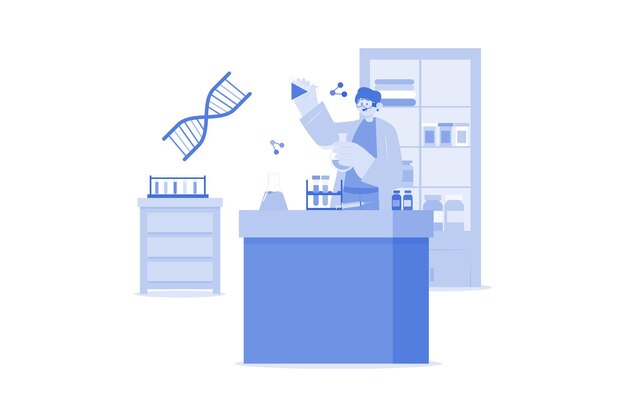 Medical Laboratory Tech Illustration concept on a white background