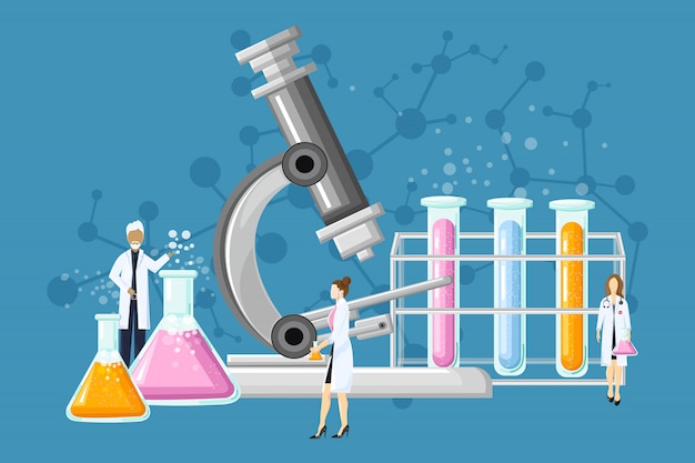 Laboratorio medico con l'illustrazione dei tubi di vetro