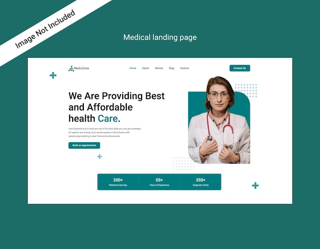 Vector medical landing page template