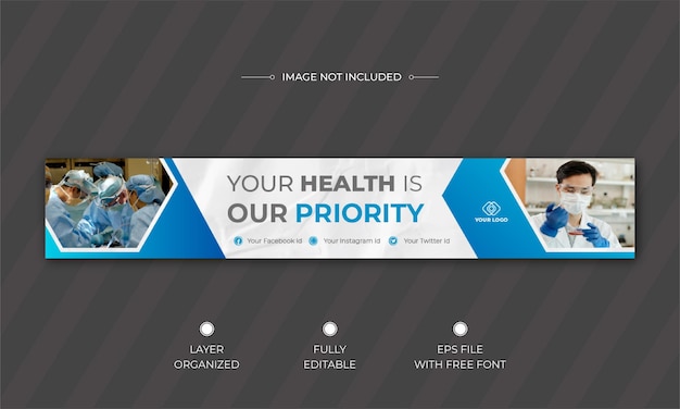 Medical linkedin cover banner template