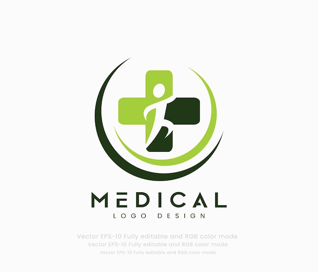 Medical logo design with a cross in the middle