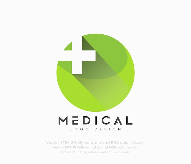 Medical logo design with a green circle