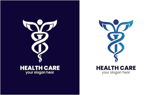 Medical logo health care service heart logo template vector icon