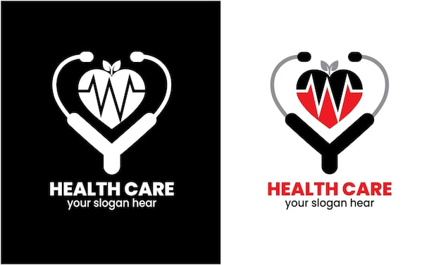 Medical logo health care service heart logo Template vector icon