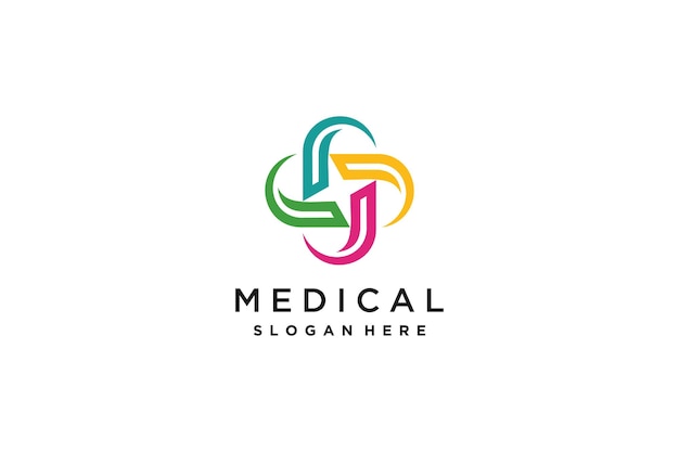 Medical logo vector with modern color design concept