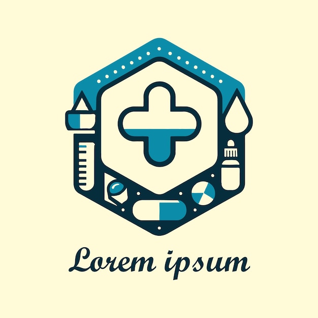 A medical logo with a cross on it