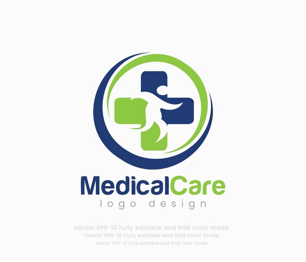 Medical logo with a heart and cross