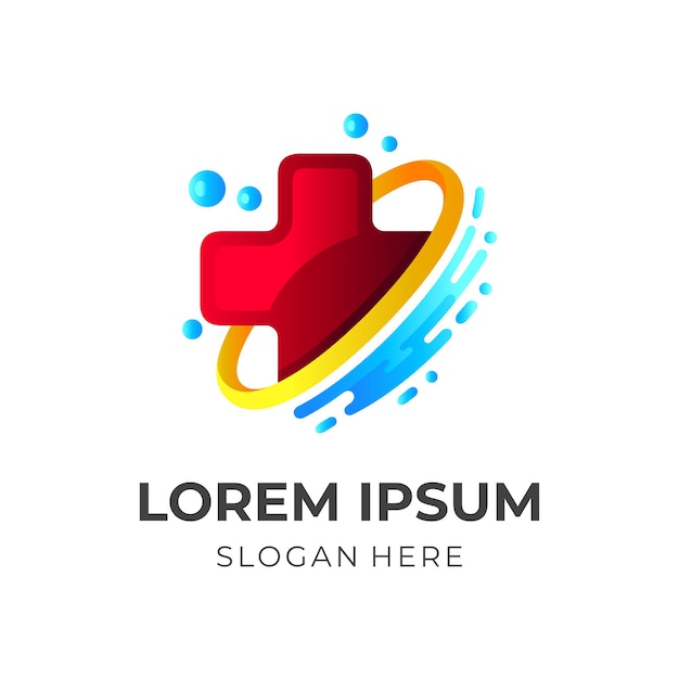 Medical logo with modern design, plus and bubble