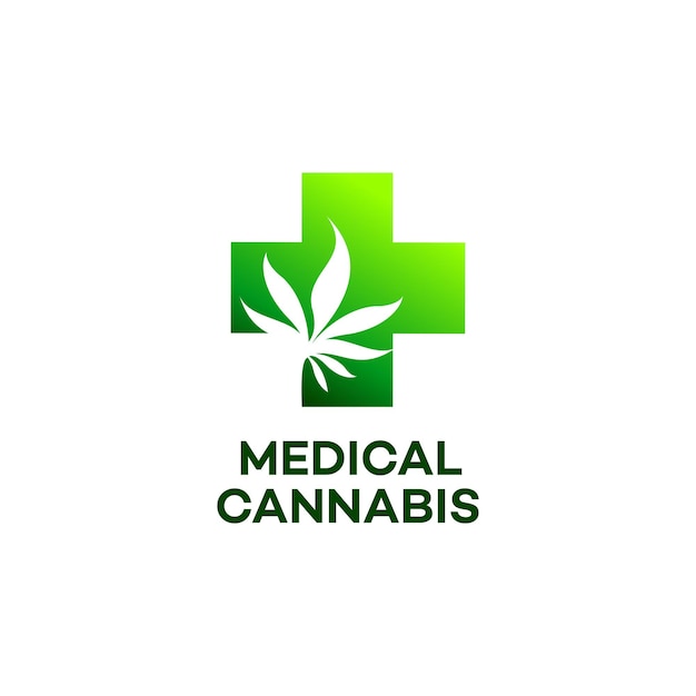 Download dell'icona della foglia di canapa di vettore del logo della marijuana medica