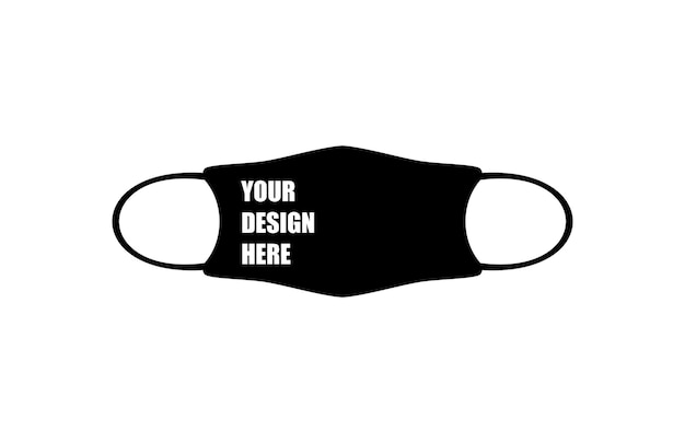 Medical mask black color template