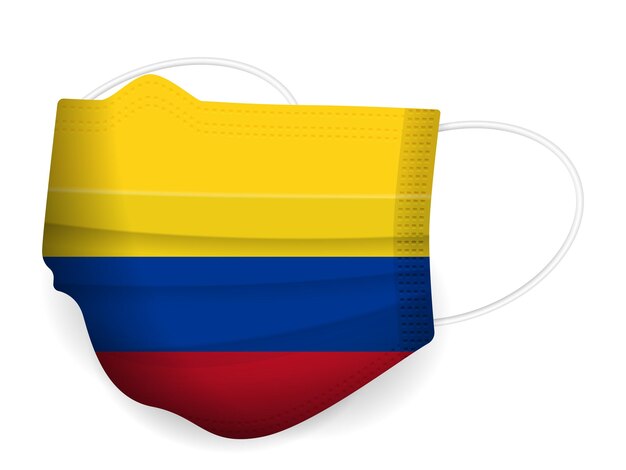 Vettore maschera medica bandiera della colombia