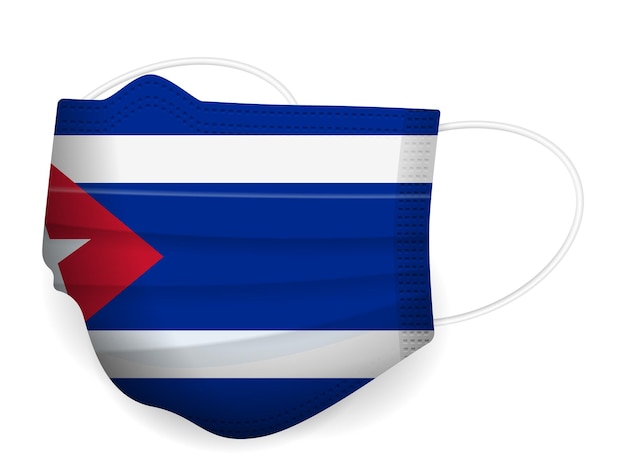 Medical mask Cuba flag