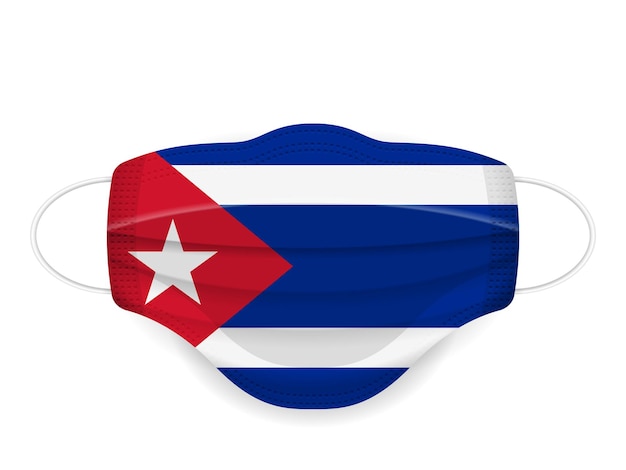 Medical mask Cuba flag