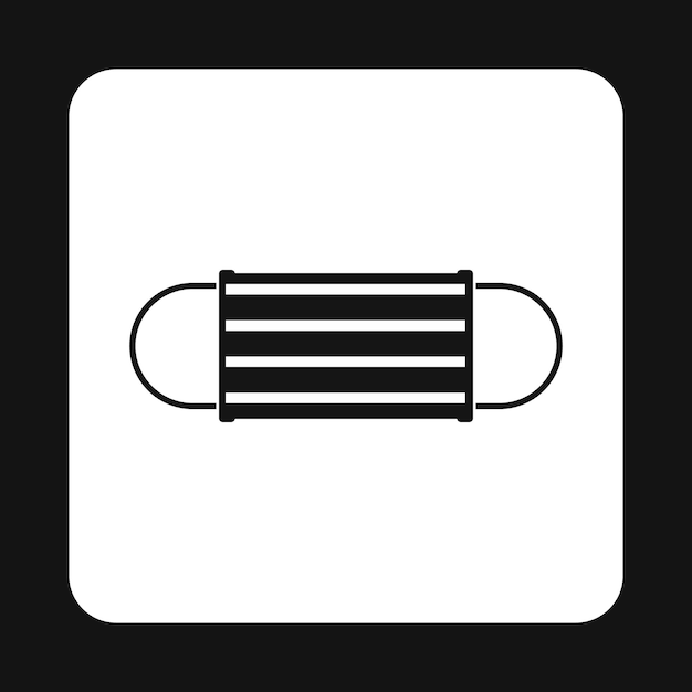 Икона медицинской маски в простом стиле, изолированная на белом фоне Символ защиты
