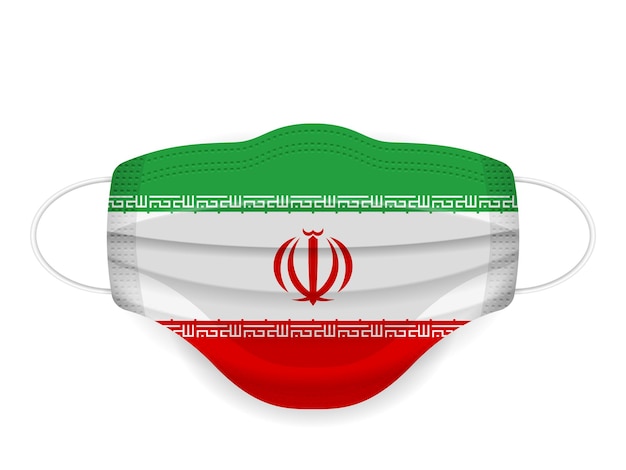 Medical mask Iran flag