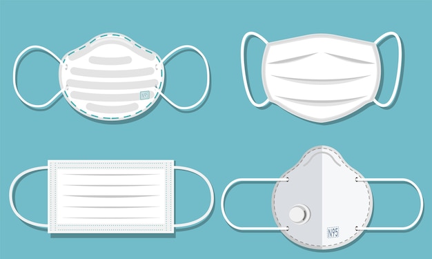 Vector medical mask. protective respiratory mask. flat design.