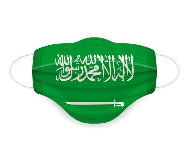 Maschera medica bandiera dell'arabia saudita