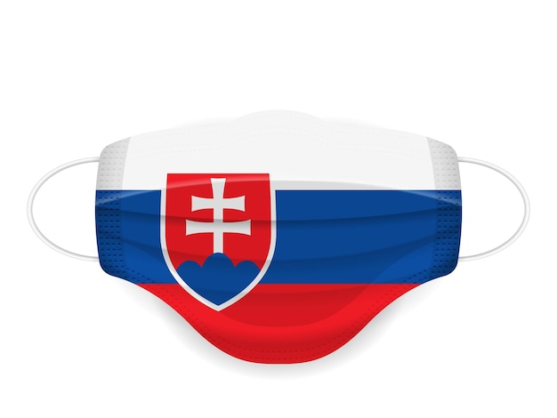 Vector medical mask slovakia flag