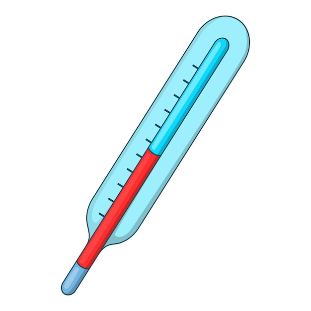 医療用水銀温度計のアイコン ウェブ用医療用水银温度計のベクトルアイコンの漫画
