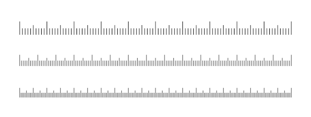 Vector medical or meteorological thermometer graphic scale set horizontal templates for measuring tool