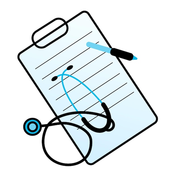 medical notepad and stethoscope illustration