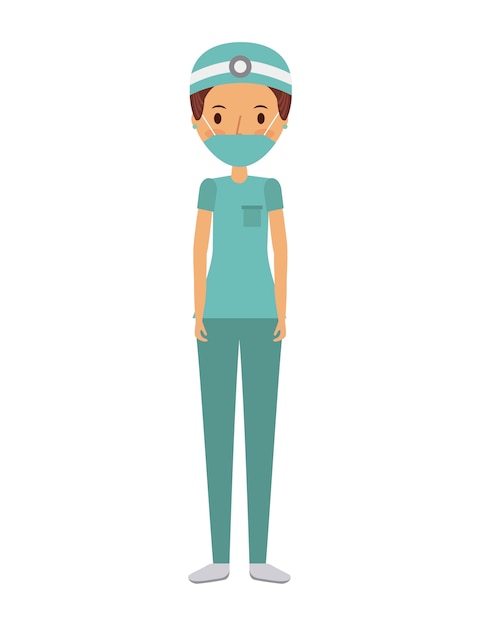 Vector medical nurse woman icon