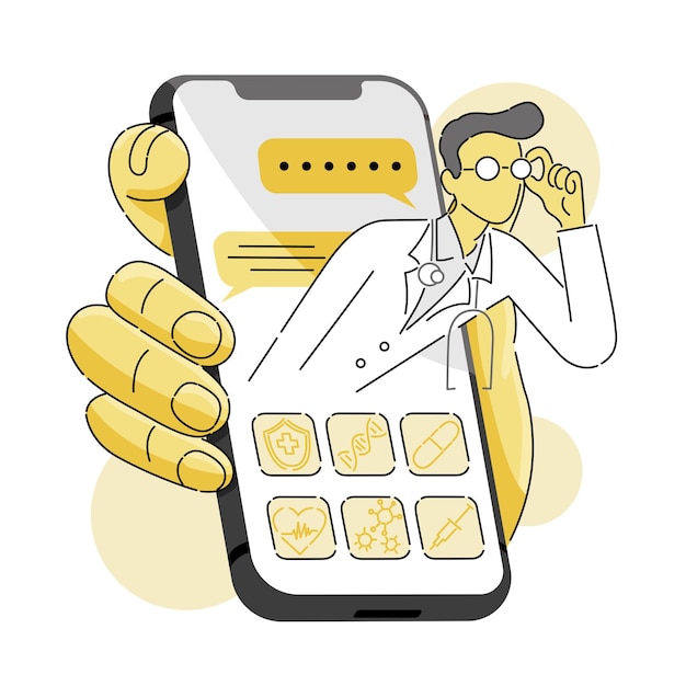 Consultazione medica online con il medico sul cellulare